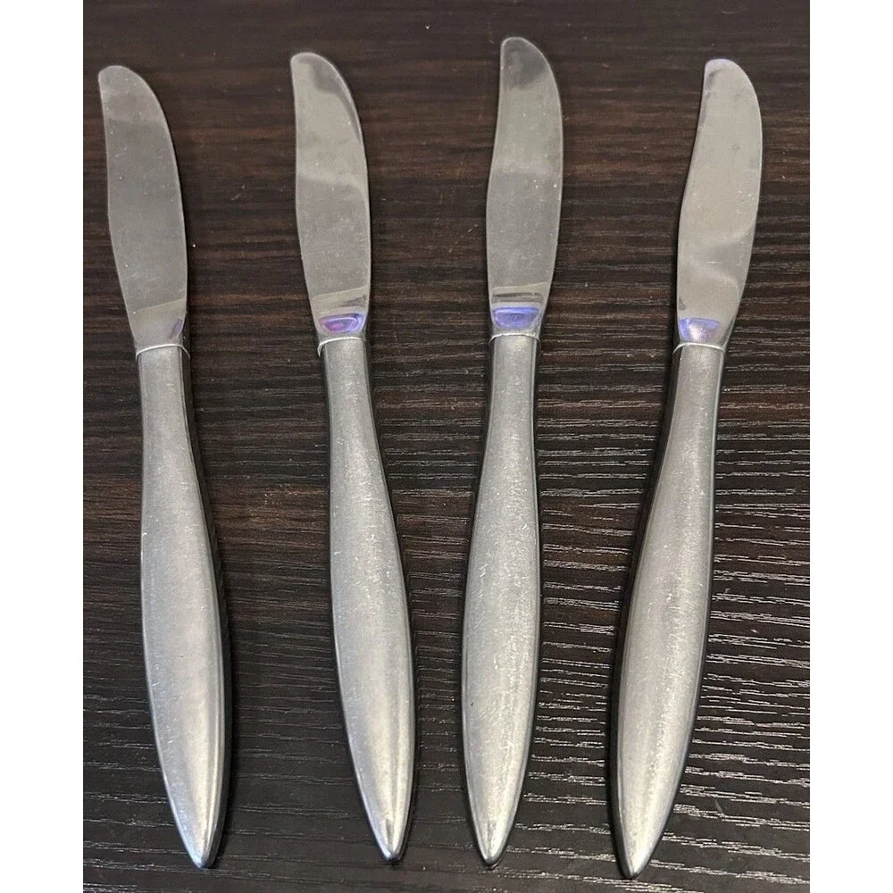 Set of 4 Oneida Royal Harvest Dinner Knives 8.5 Inch Wm Rogers Premier Stainless